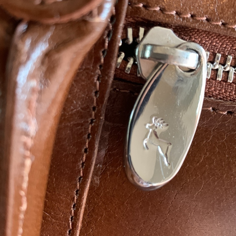 Ashwood genuine brown leather work satchel/tote with adjustable removable strap - Picture 6 of 16